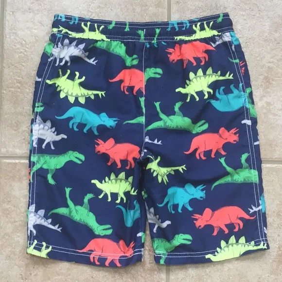 Carter’s Boys Dinosaur Rash Guard and Swim Shorts Trunks - Picture 8 of 12